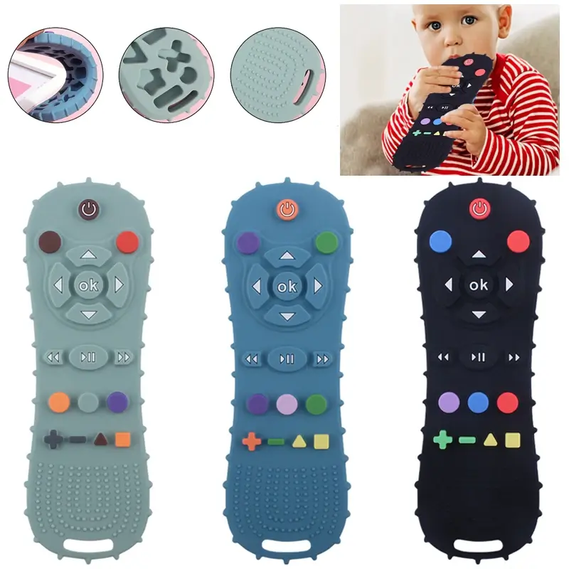 Geschikt Voor 6 Maanden Oude Baby Siliconen Simulatie Tv Afstandsbediening Comfort Speelgoed Baby Food Grade Teaser Stick Kids Sensorisch Speelgoed
