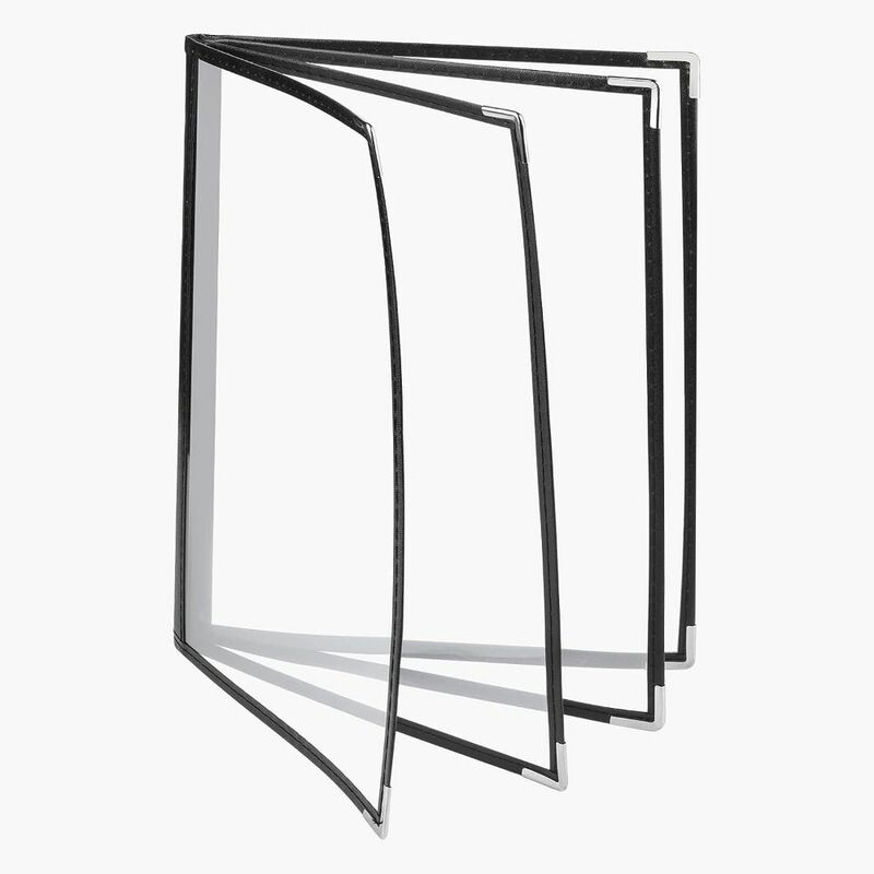 8.5 "x 11" Menü abdeckungen passen a4 Format Papier schwarz PVC klar Binder 4 Seite 8 Ansicht transparente Menü hülle Home-Projekt