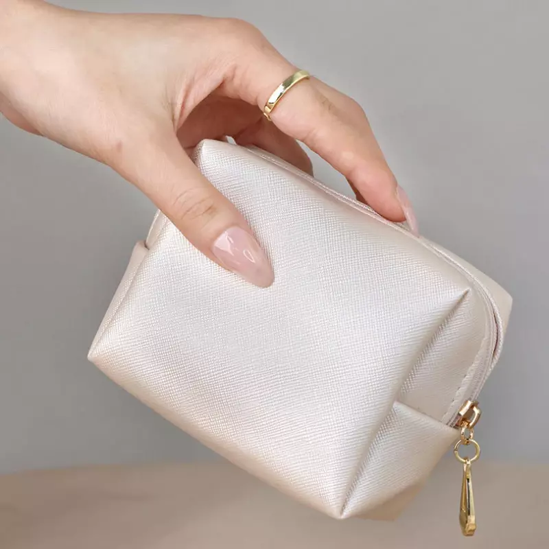 Bolsa de cosméticos portátil para mujer, Mini bolsa de joyería hermosa, bolsa de lápiz labial, bolsa de almacenamiento de moda para viajes al aire libre