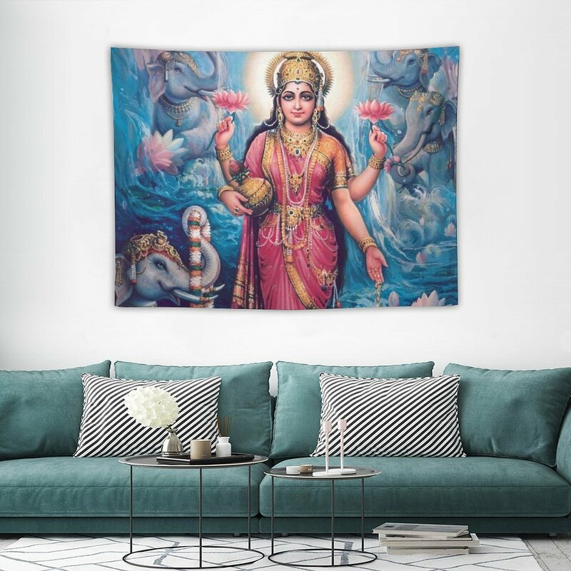 Srimati Tapeçaria para Decoração de Parede, Lakshmi e Devi, Luxury Living Room, Hanging Decor
