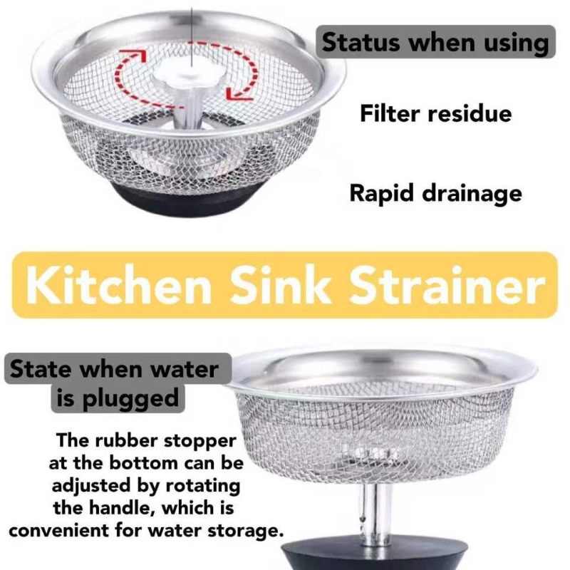 Stainless Steel Sink Filter Kitchen Mesh Sink Strainer Filter