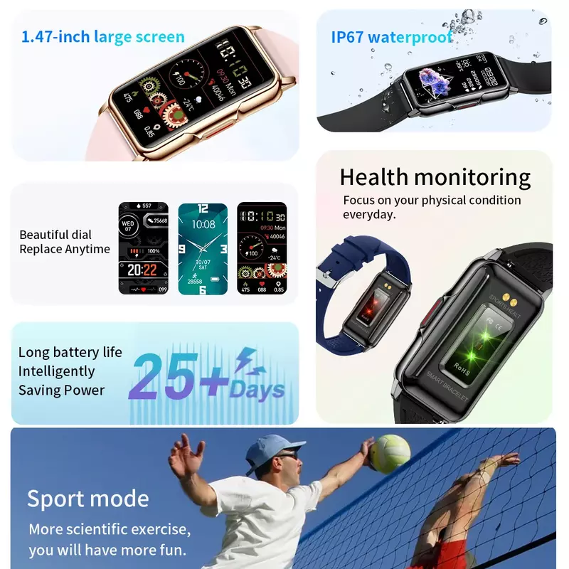 H80 Frauen Smartwatch HD Full Touch Großbild benutzer definierte Zifferblatt Wirst watch Sport Bluetooth Anrufe Mode weibliche Marke Smart band