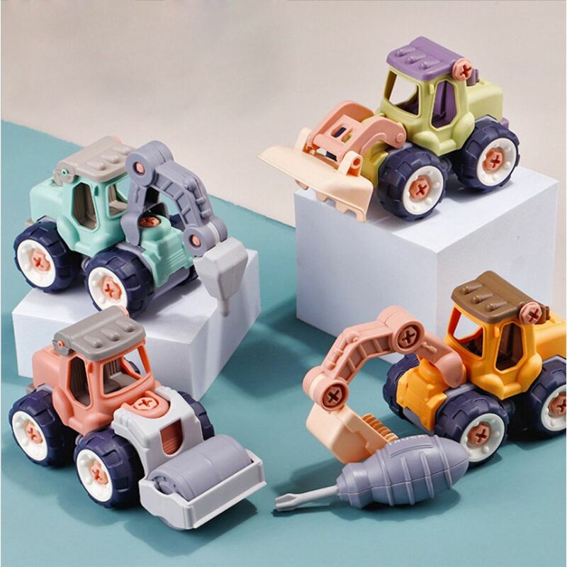 Kids Creative DIY Assembly Truck Car Toy Screw Driver Engineering Truck Excavator Model Toy Montessori Educational Toy Boy Gifts