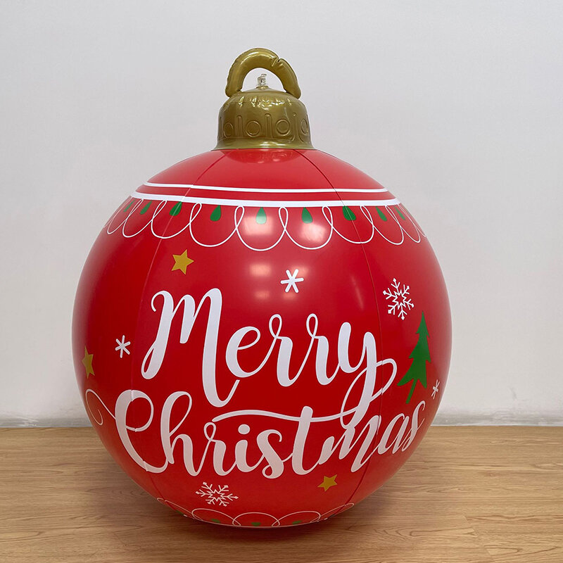 Bola inflable decorativa de PVC para decoración de árbol de Navidad, bolas grandes gigantes para exteriores, juguete de 60cm, regalo de Navidad