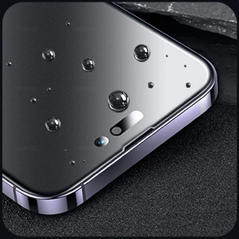 1-3ชิ้นฟิล์มกันรอยแบบด้านสำหรับ iPhone XR XS 11 12 13 MINI 14 15 Pro Max PLUS กระจกเทมเปอร์9H ป้องกันรอยนิ้วมือ