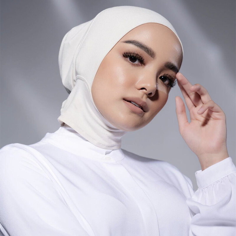 Gorro islámico para mujer, Hijab musulmán de Color sólido, Bandanas debajo de la bufanda, gorro interior suave, turbante de cobertura completa