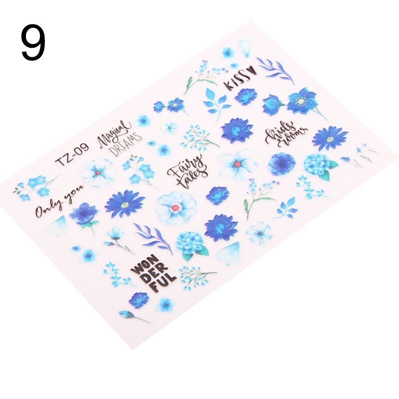 E0BF Flower Leaves Plastic Stickers English Resin Stickers Epoxy Flower Series Wishes Stickers for Birthday Gifts