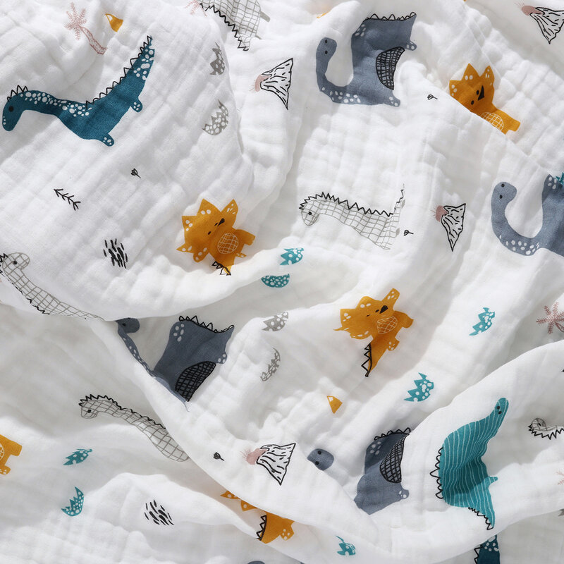 Детские одеяла PatPat из 100% хлопка для новорожденных, 6-слойные муслиновые хлопковые марлевые мягкие абсорбирующие пеленальные одеяла, детские кроватки, салфетки для душа