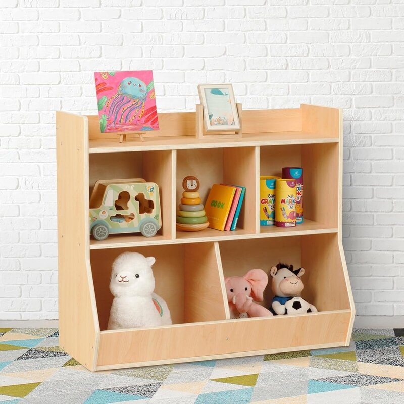 Стол для игровой комнаты, 3 уровня, Монтессори, книжная полка, большая емкость для детской спальни, деревянные стеллажи, детский шкафчик, полка для хранения
