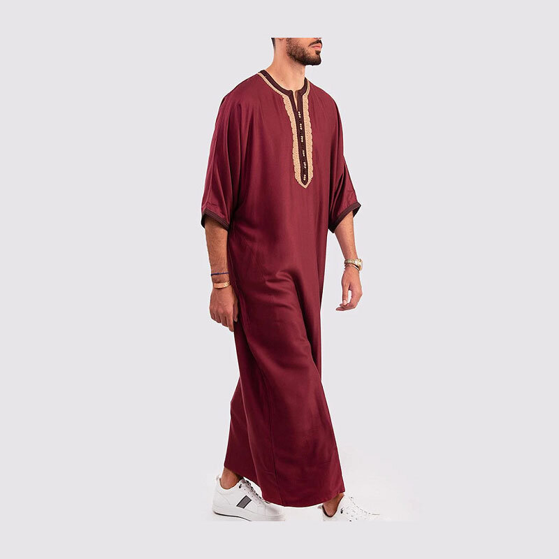 Robe musulmane pour hommes, kaftan décontracté, couleur unie, Jubba Thobe, turquie, dubaï, moyen-orient, tenue quotidienne, nouvelle collection