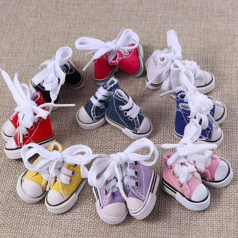1Pair 3.5CM Fashion Casual Doll Canvas Shoes For BJD Dolls Sneakers Shoes Boots Dolls Mini Accessories Girl Children Toy Gift