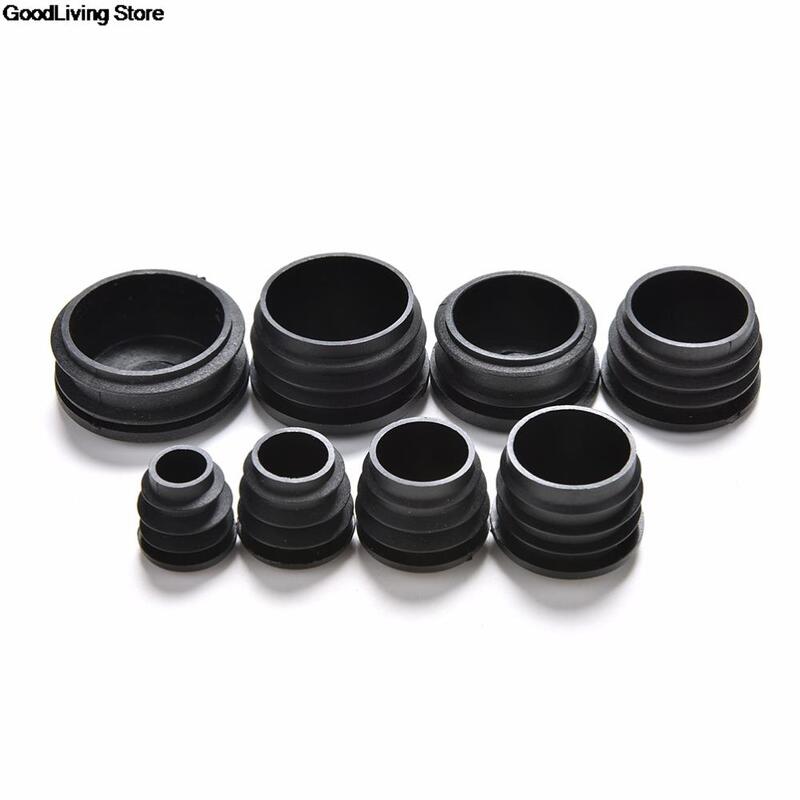 Wholesale 10Pcs High Quality Plastic Furniture Leg Plug Blanking End Caps Insert Plugs Bung For Round Pipe Tube Black