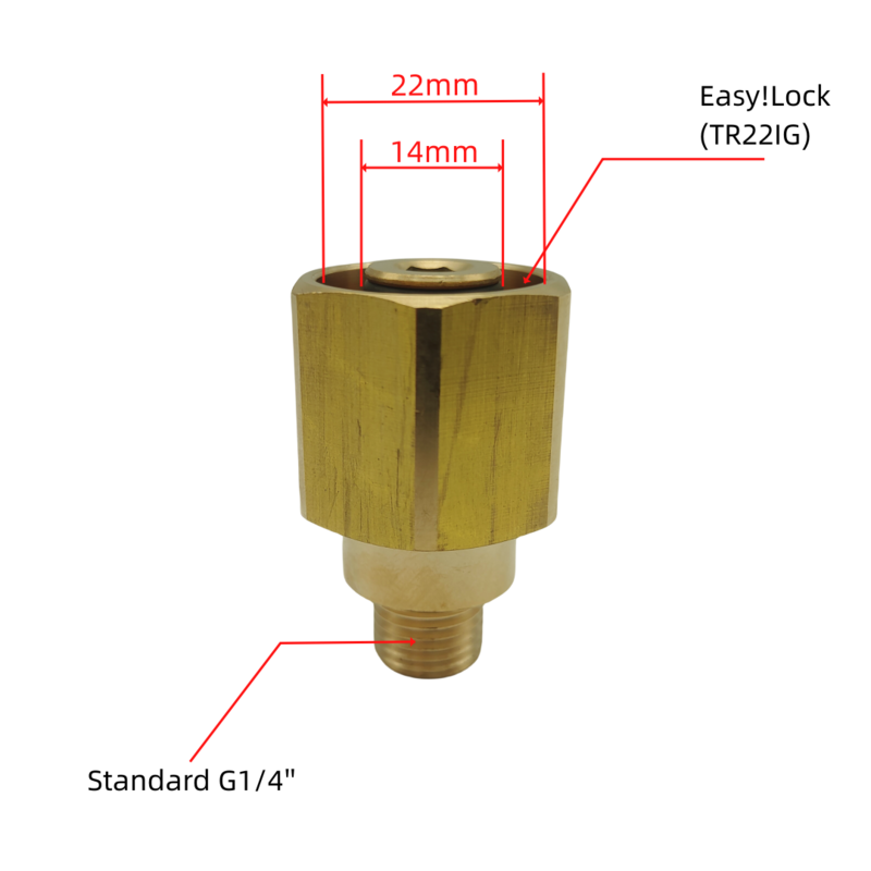 TR22 Brass Adapter FINDER M22 G1/4’’G3/8’’ Thread Easy Lock Connector For Karcher HD HDS Spray Gun Lance Hose Pressure Washer