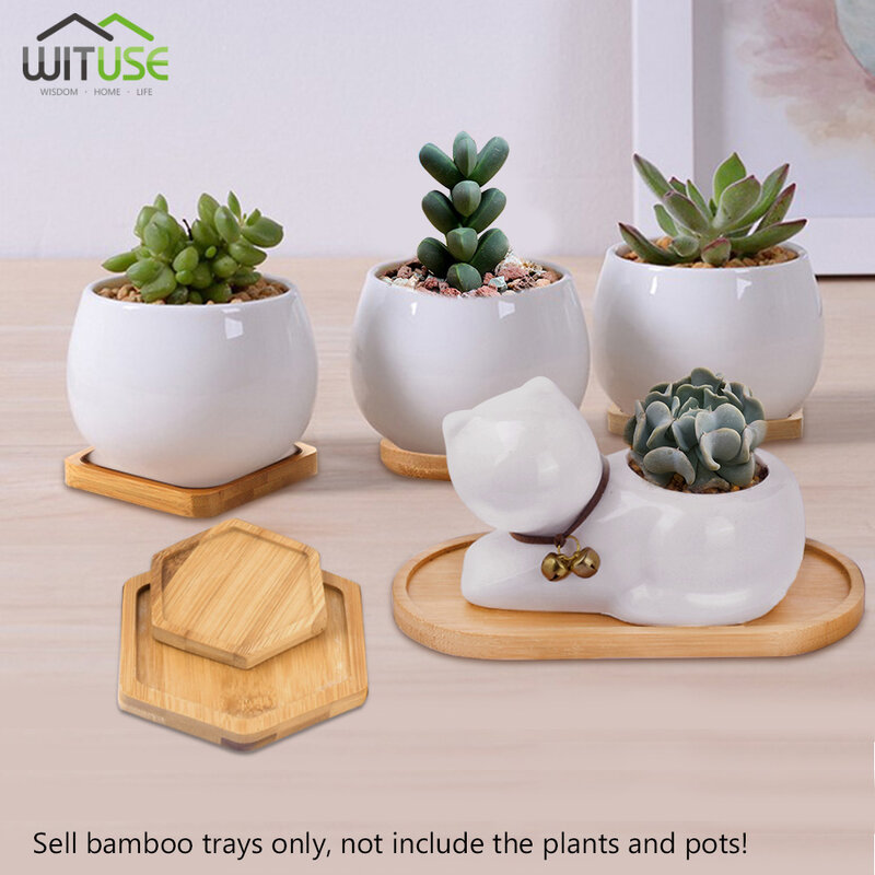 正方形の丸い植木鉢,竹トレイ,木製スタンド,家の装飾,ガーデニング用品,退色防止,シンプルでエレガントなデザイン