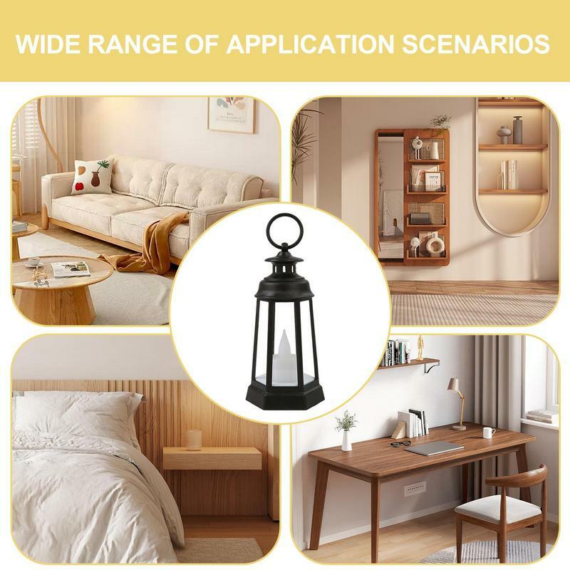 Candle Holder Lantern Decorative Candle Holders Lights LED Warm Candle Lanterns Home Decor Ornament Retro Hand-Held Candle