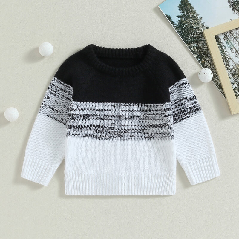Детский вязаный свитер Mildsown для мальчиков на осень и зиму, рубашка с длинным рукавом, вязаный крючком пуловер контрастных цветов в стиле пэчворк, топы