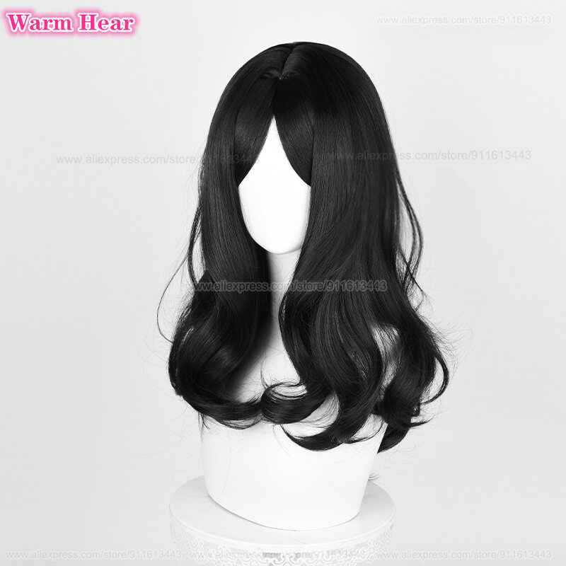 60cm Long Pieck Finger Cosplay Wig Black Curly Hair Cosplay Anime Wig Heat Resistant Hair Halloween Party Woman Wigs + Wig Cap
