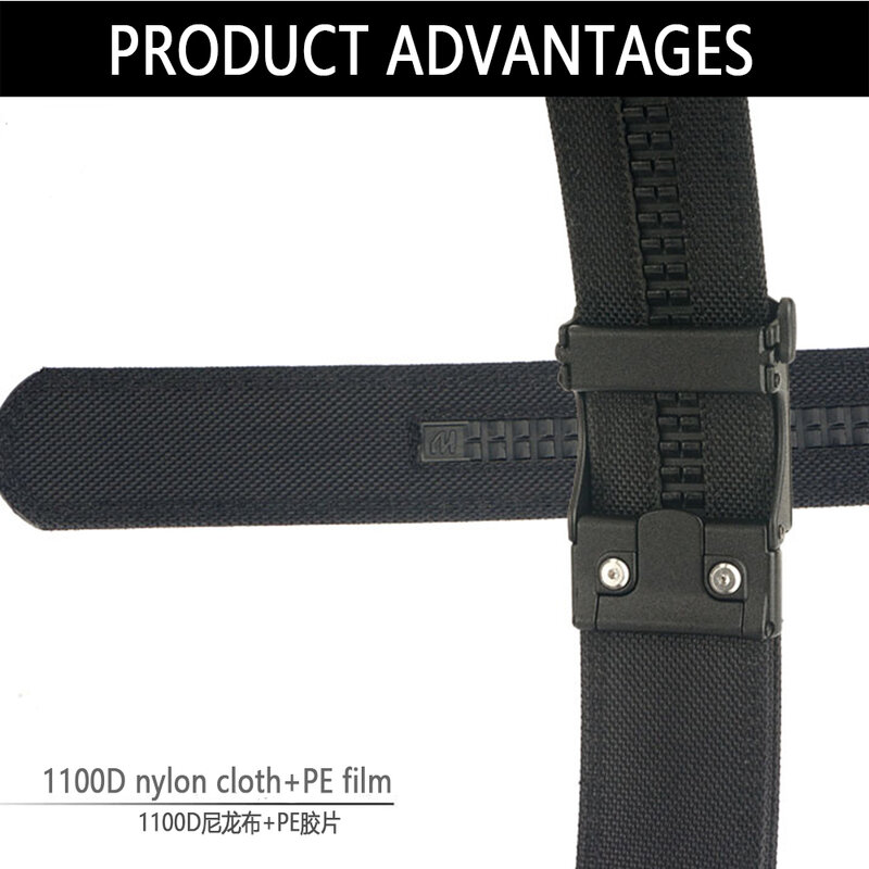 TUSHI 4.3CM Hard Tactical Belt for Men Metal Automatic Buckle Military Gun Belt 1100D Nylon Outdoor IPSC Casual Waistband Male
