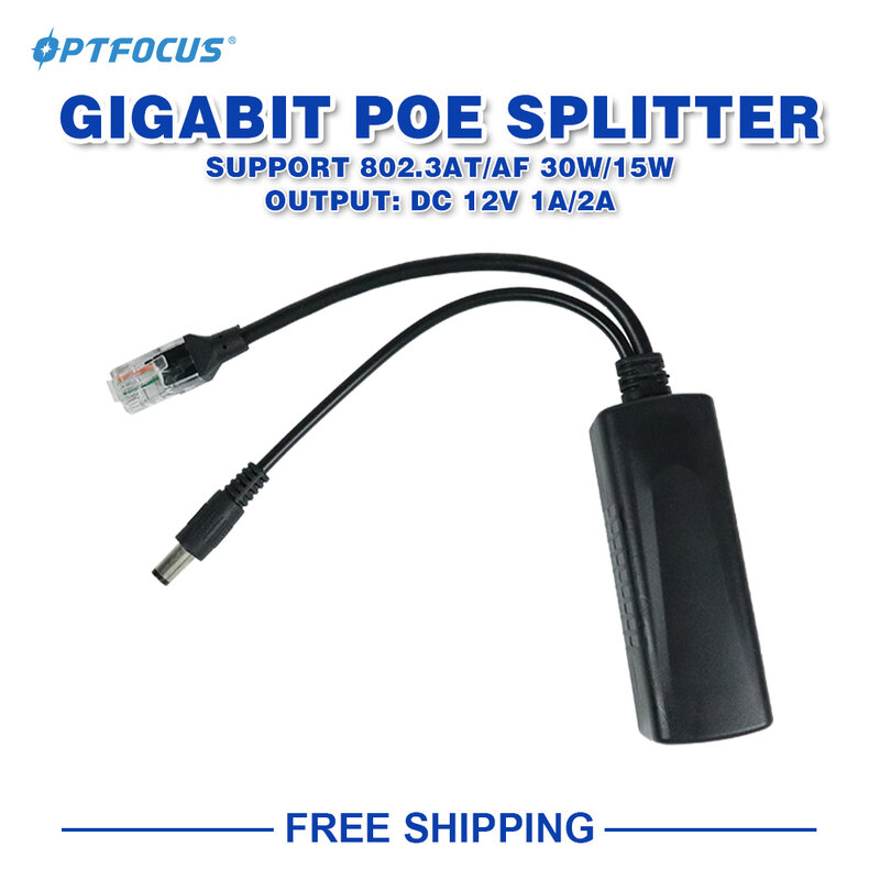 POE Splitter Gigabit For Switch Ports CCTV IP Cameras 48V to 12V 2.5A 30W 15W Gibabit 1000mbps RJ45 To DC Supply Power Splitter