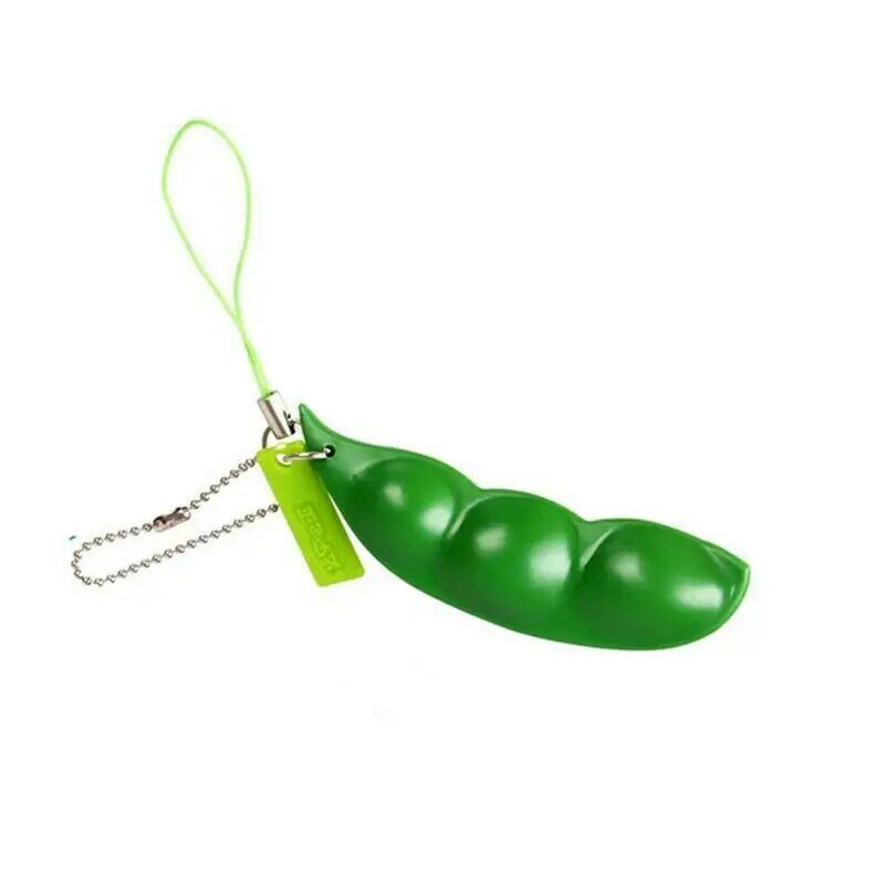 Peapod Fidget Toy Squeeze A Bean Edamame Pea portachiavi portachiavi estrusione Bean Pea soia Antistress giocattoli
