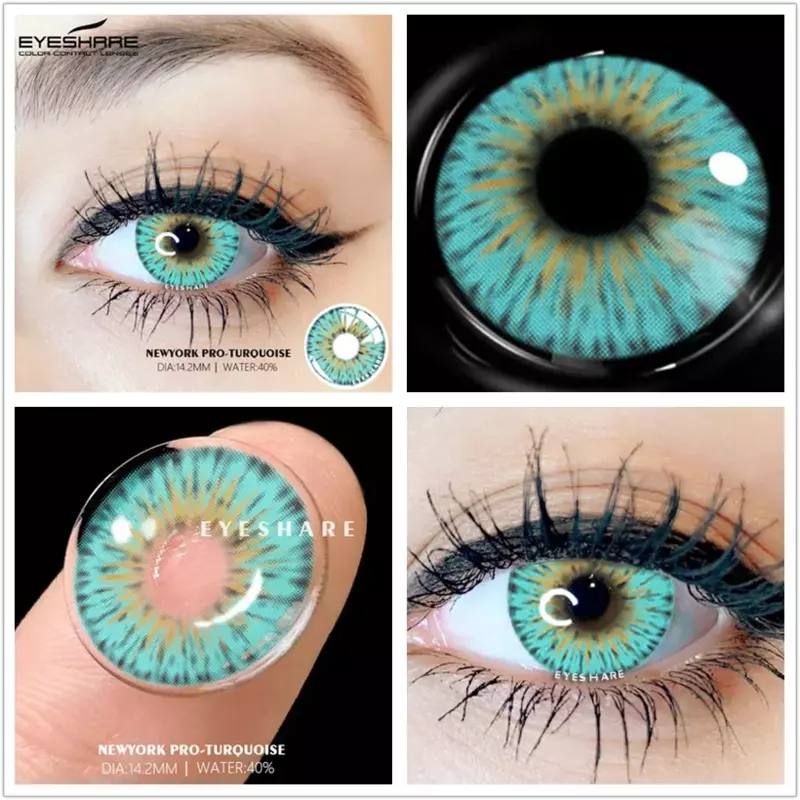 EYESHARE-lentes de contacto de color azul para ojos, lentes de contacto de color piezas, para Cosplay, 2 unidades