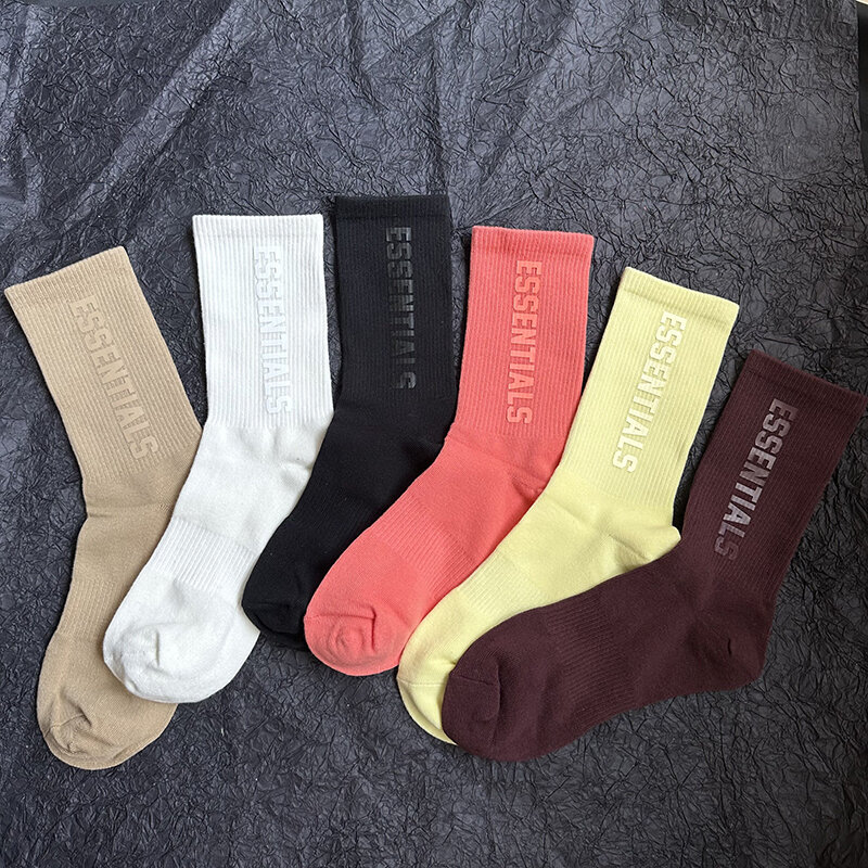 3 Pairs/BOX Essentials Women Socks New Sports Breathable Socks Long Tube Cotton Socks Skateboard Casual Couples Fashion Sock