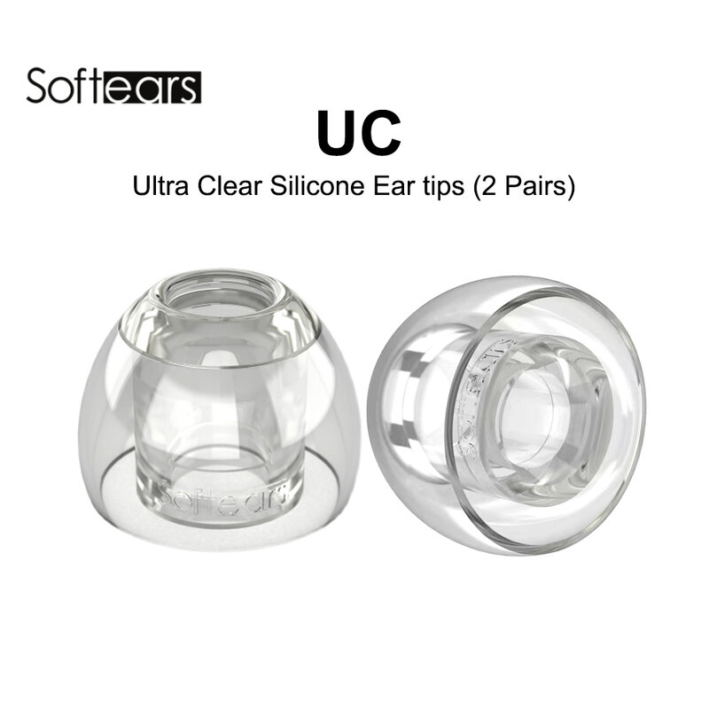 Softears-puntas de oreja de silicona Ultra transparente UC, 1 tarjeta (con 2 pares) para auriculares internos, volumen FD3 KATO