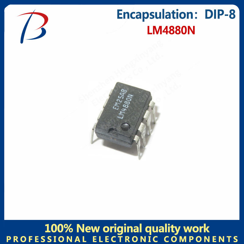 Écran à puce d'amplificateur audio DIP-8, paquet LM4880N, 10 pièces