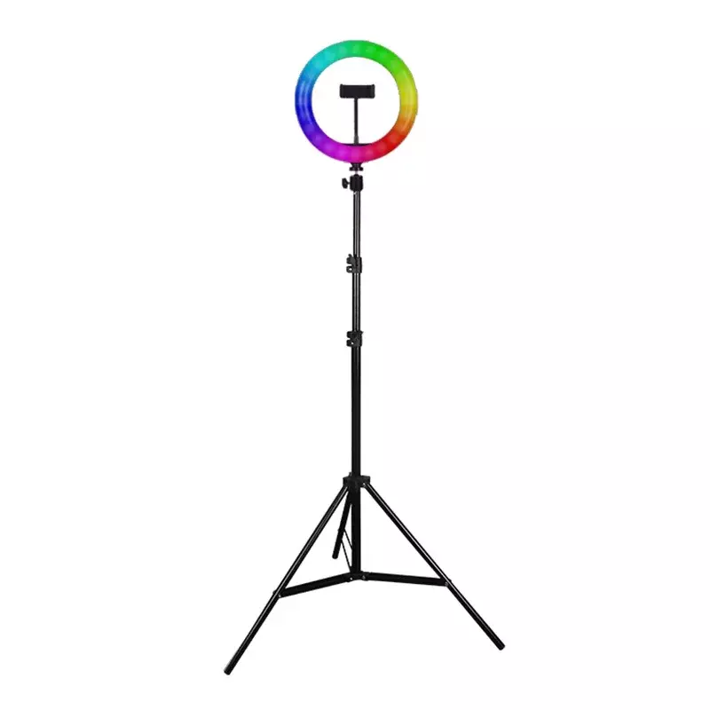 26CM-1 RGB 10-calowy lekki hurtowy Big Circle przenośny z uchwytem na telefon LED Selfie lampa pierścieniowa