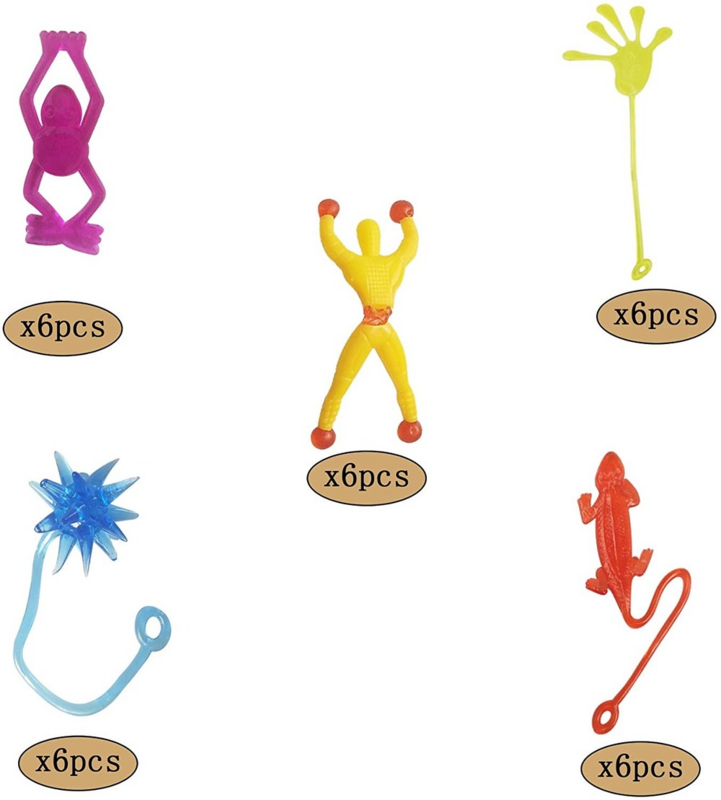 30PCS Multi-color e Multi-style Stretchy Sticky Brinquedos Assorted Novidade Grandes Mãos Pegajosas para Crianças Party Favors