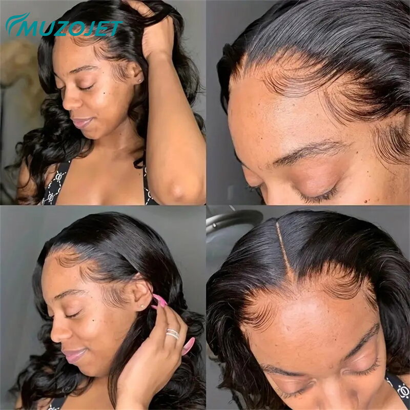 Perruque Bob Lace Wig Body Wave Brésilienne Naturelle, Cheveux Courts, 13x4 HD, Pre-Plucked, pour Femme