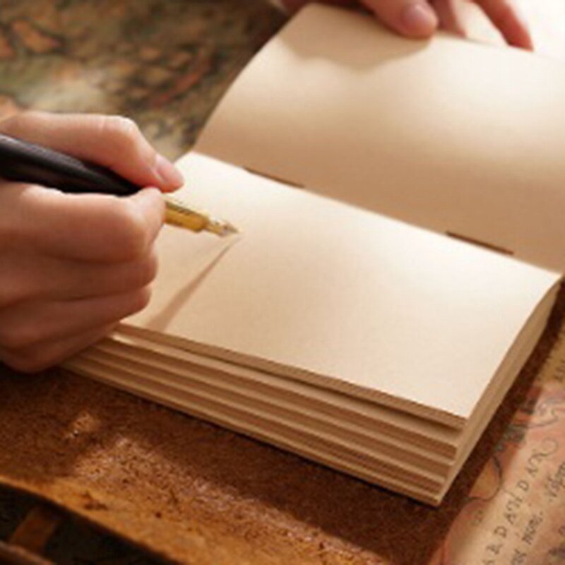 Diario de cuero hecho a mano, cuaderno de escritura diaria y diarios para escribir en Viajes/Diario, 100x155mm
