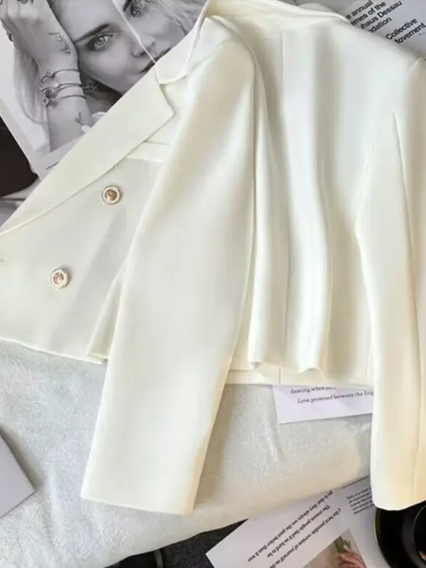 Damskie blezery koreańska wersja Slim Fit modne garnitury kurtki z długim rękawem dla kobiet biuro oficjalne płaszcze casualowe odzieżowe