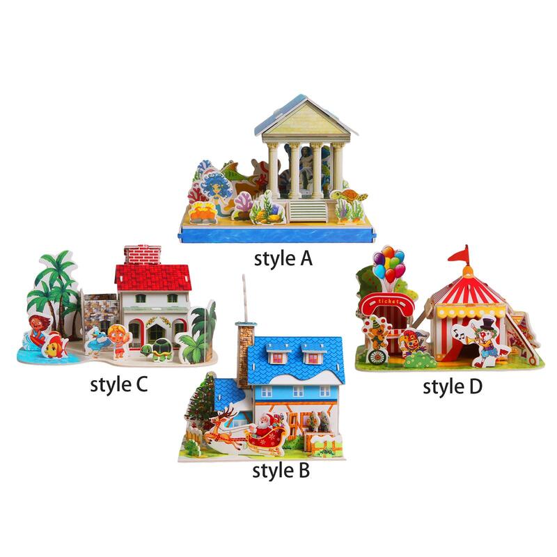 3D Jigsaw Puzzle Building Model Kits DIY Handmade Paper Crafts for Christmas