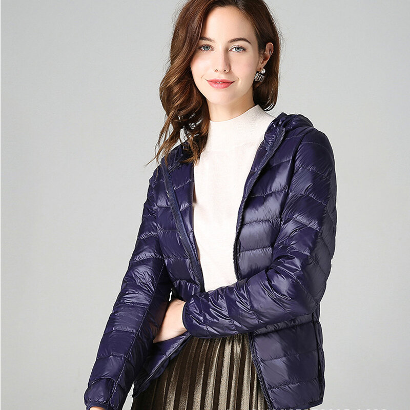 슬림 화이트 덕 재킷 다운 패션 여성 재킷 겨울 가벼운 얇은 솔리드 캐주얼 겉옷 짧은 가을 따뜻한 코튼 코트 2022