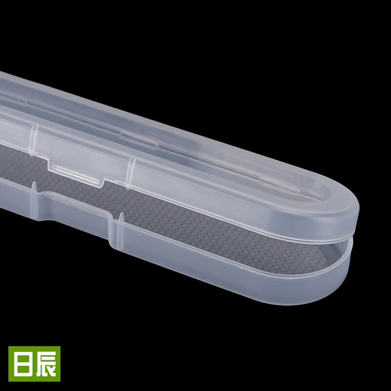 Portátil transparente claro lápis caixa de armazenamento tampa articulada snap encerramento caneta caso maquiagem organizador 17.8*4.4*2.3mm