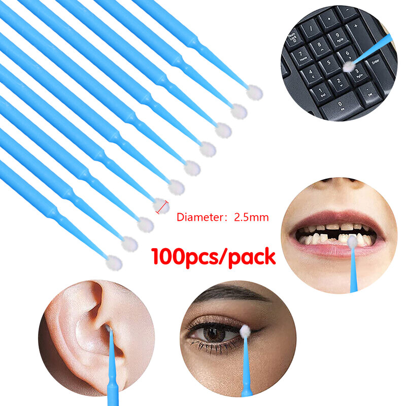 100/pack dentale monouso Micro applicatore pennello regolare fine Ultrafine dentale bellezza S/M/L/Mini colorato