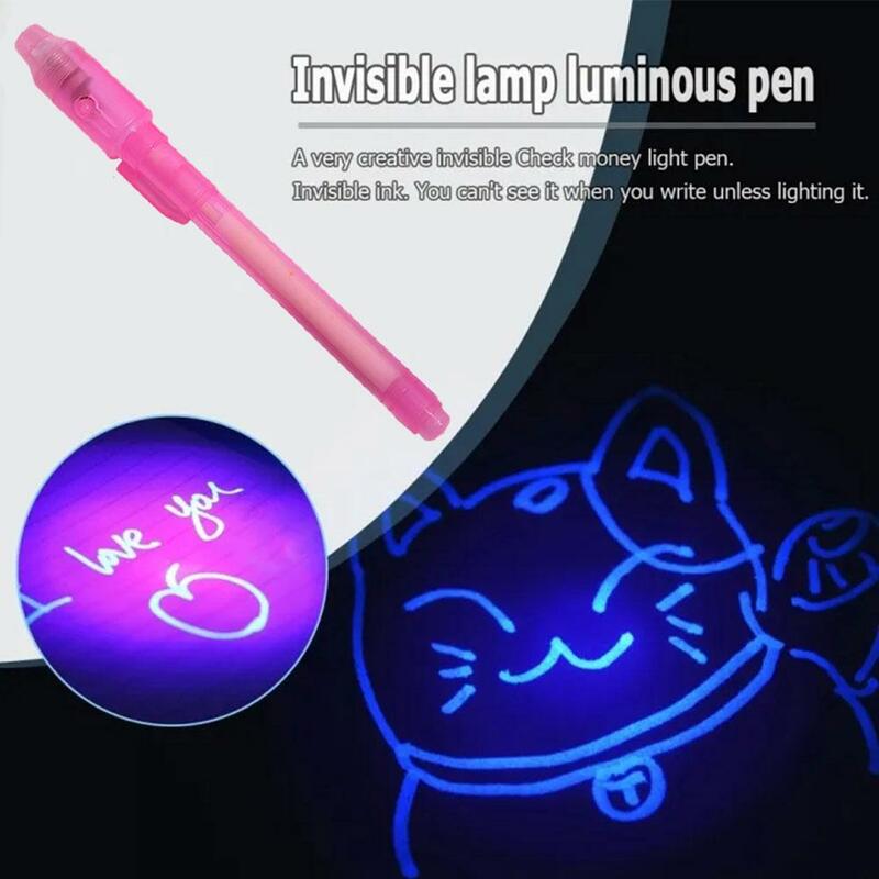 Led Light Magic Toy Invisible Fluorescent Pen Creative Stationery Ink Pen Learning Education Toys For Child Magic Pen Z6A7