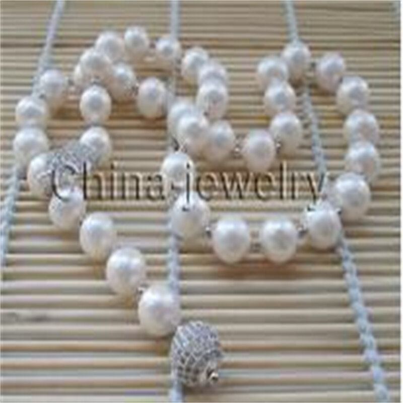 P6812 - 20 "11-12mm naturalna biel perły słodkowodne okrągłe naszyjnik-925 srebrny