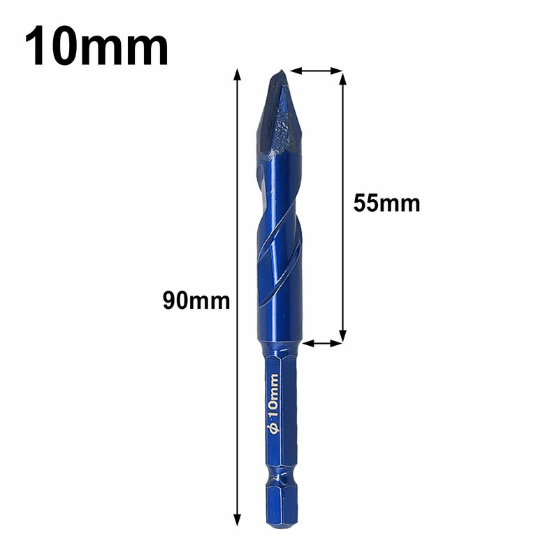 Wall Drill Bit Carbide High Hardness Wear Resistance 1 Pcs 6mm/8mm/10mm/12mm Blue For Tiles For Wood Brand New