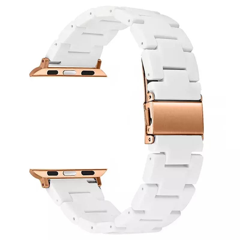 Resin Watch Straps for iWatch, Apple Watch Band, Moda Luxo, Ultra 38mm, 40mm, 41mm, 42mm, 44mm, 45mm, 49mm, 5, 6, 7, 8, SE