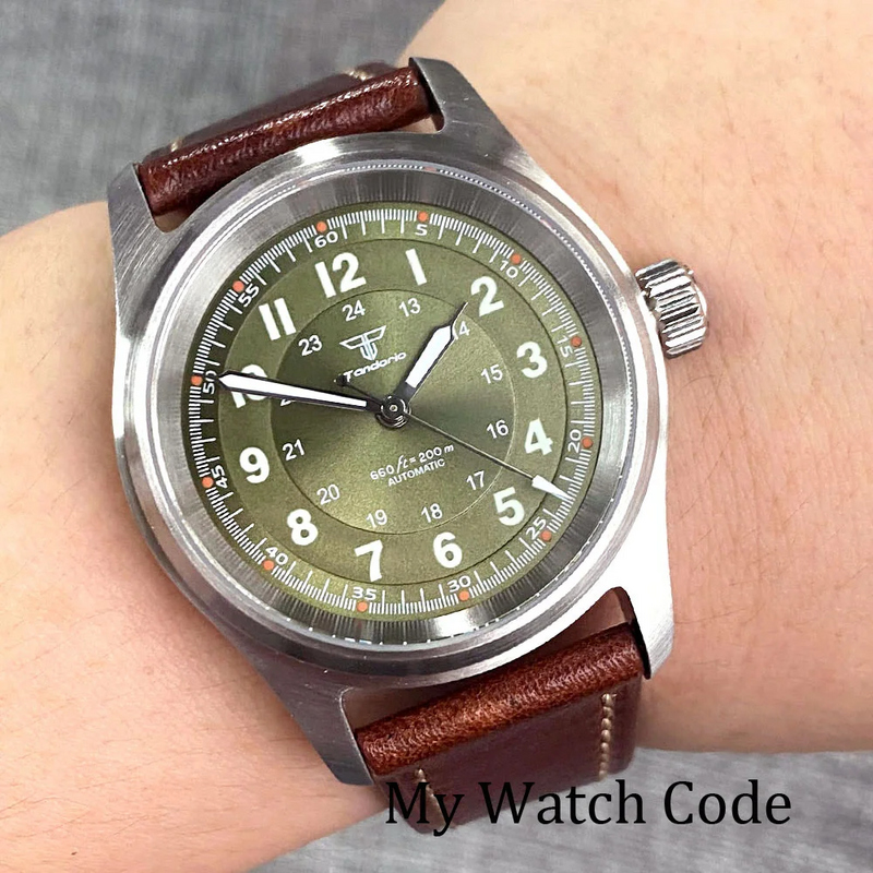 Relógio piloto mecânico impermeável para homens e mulheres, relógio piloto vintage, relógio esportivo Lume, Japão NH35A, 200m, 36mm