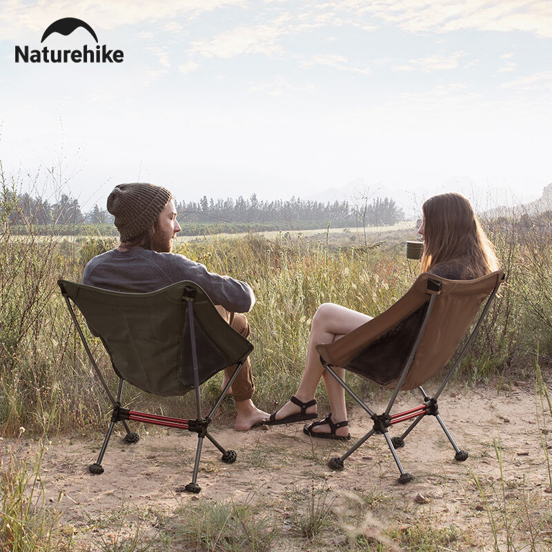 Naturehike Camping Moon Chair Lekkie, przenośne siedzisko ze stopu aluminium Składane krzesło z plecakiem Outdoor Hiking Fishing Beach Chair