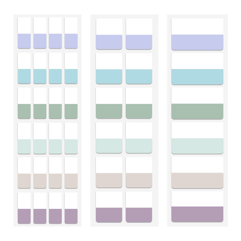 Morandi Sticky Index Label, Classificação de cores específicas do aluno, Etiqueta de arquivo gravável, Notebook Page Surface Laboratory, 10 Page