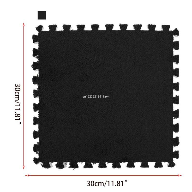 30x30cm układanka DIY pluszowy kudłaty dywan dziecko dzieci puzzle Playmat dywanik na podłogę ciepła mata do zabawy kwadratowe