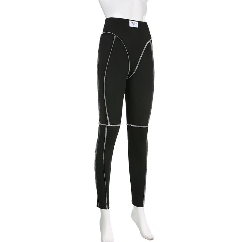 Damska moda spodnie obcisłe bezszwowa smuga Casual rozciągliwe legginsy dla kobiet sportowe kombinezony treningowe wiosenne stroje