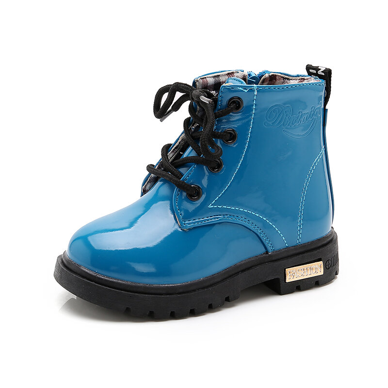 JGSHOWKITO-Botas de nieve impermeables para niños, zapatos de cuero PU, botas de goma para niños, 21-36, novedad de invierno, 2023
