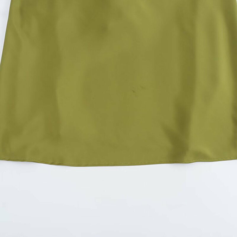 Vestido Assimétrico de Textura de Cetim Feminino, Fino, Sem Costas, Fascinante, Retro, Moda Chique, Novo, 2022