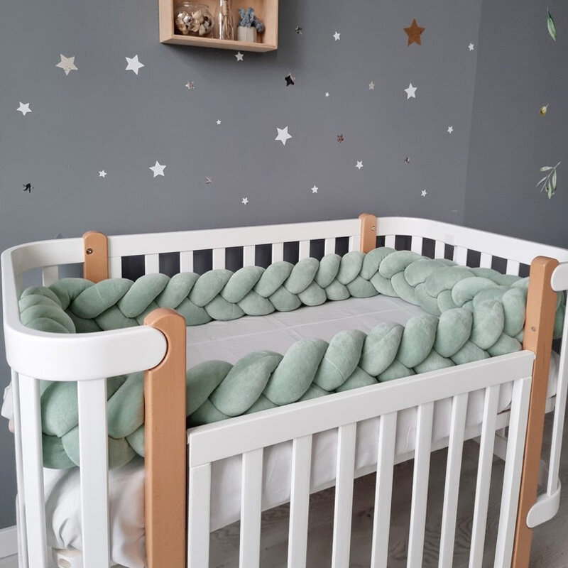 1-4 M Baby Bed Protector Infant Cradle Pillow Cushion Braid Knot Bumper Crib Bumper Room Decor Tresse Tour De Lit Bebe