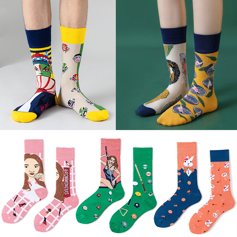 Harajuku Funny Cartoon Cute Fashion Couple Cotton Socks Happy Gifts for Men Socks Crew Casual Women Sock Street Personality Ins